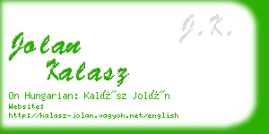 jolan kalasz business card